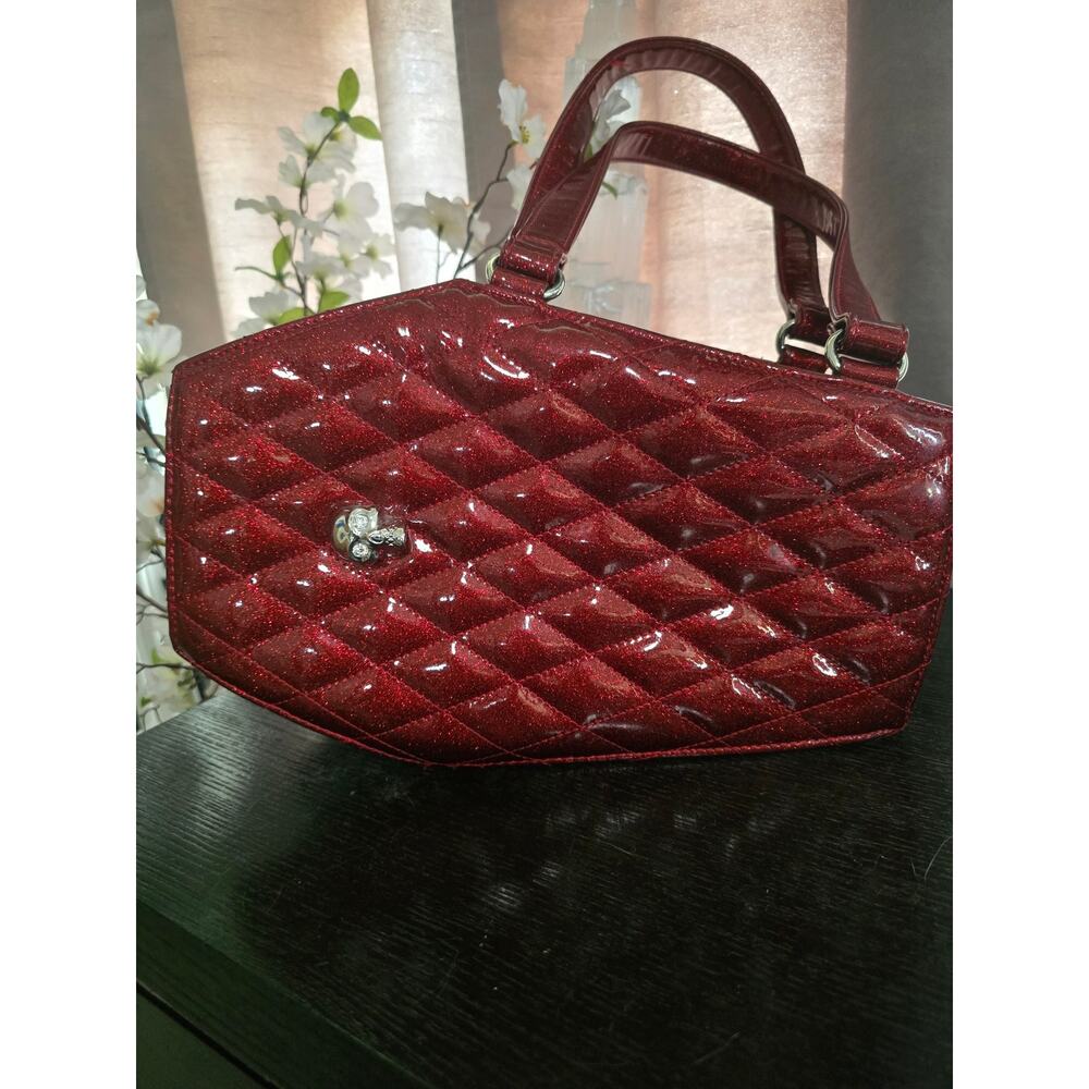 Lux De Ville Red Glitter Coffin Purse